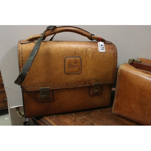 470 - A group of three leather bags to include a Gladstone bag by Atelier Pedro.