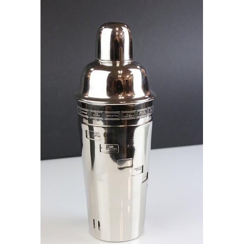 477 - Large silver plated menu cocktail shaker