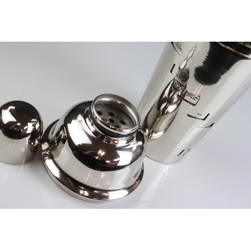 477 - Large silver plated menu cocktail shaker