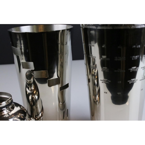 477 - Large silver plated menu cocktail shaker