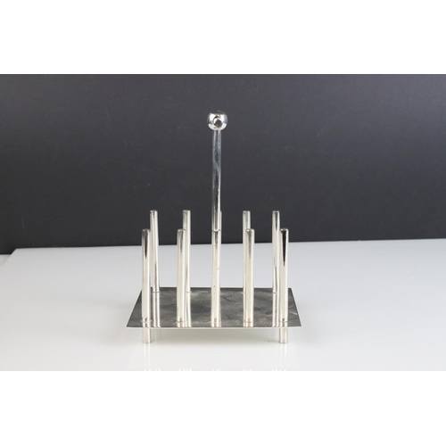 478 - Silver plated Christopher Dresser style toast rack