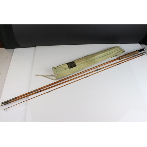 516 - A vintage Hardy Palakona split cane trout fishing rod with Hardy rod bag.