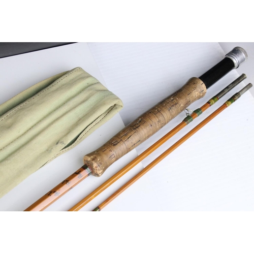 516 - A vintage Hardy Palakona split cane trout fishing rod with Hardy rod bag.