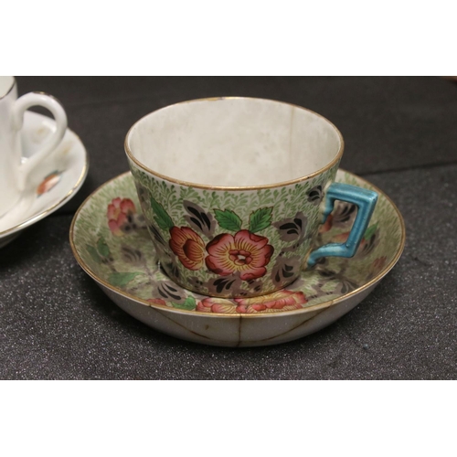 560 - A quantity of cup and saucers to include Minton, Augustus Rex etc. Part of an extensive collection o... 