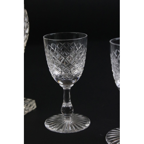 603 - A quantity of cut glass wine and cordial glasses to include Webb etc.