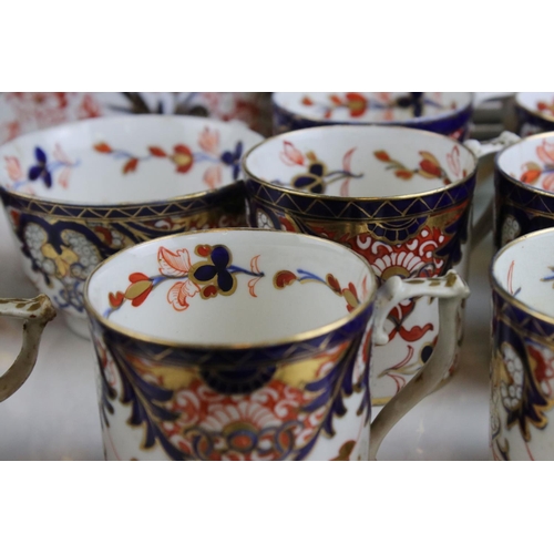 606 - A Derby Imari pattern part tea and Coffee set some 19 pieces AF. Part of an extensive collection of ... 