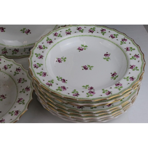 608 - A part Copeland For T G Goode  floral decorated  dinner service comprising of bowls ,platters tureen... 