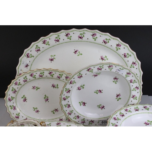 608 - A part Copeland For T G Goode  floral decorated  dinner service comprising of bowls ,platters tureen... 