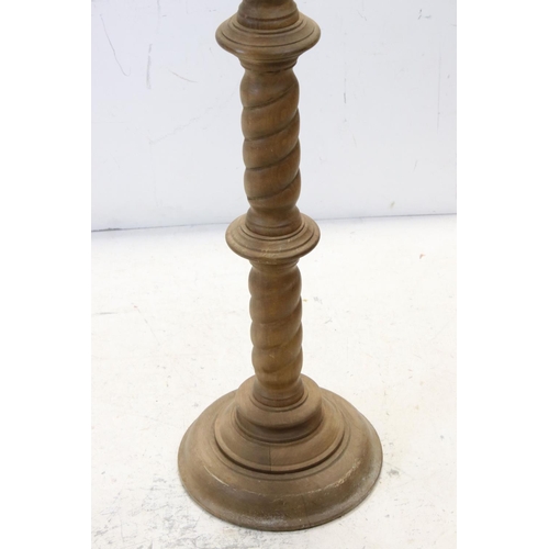 649 - Oak Jardiniere Stand on twisted stem, 98cms high