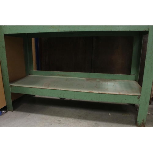 668 - Retro Mid 20th century Green Metal Pigeon Hole Tool Cabinet, with twenty four sections, raised on a ... 