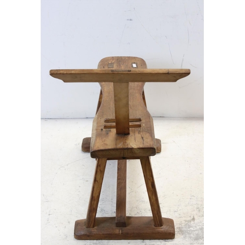 671 - Early 20th century Rustic Pine Artist's Donkey Easel, 86cms long x 75cms high