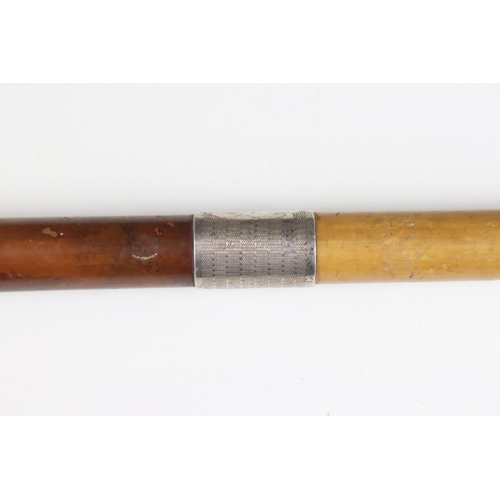 71A - Wooden walking cane with hallmarked silver collar