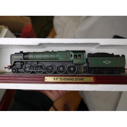 541 - A collection of five model steam trains to include the Nord Atlantic and the Evening Star.