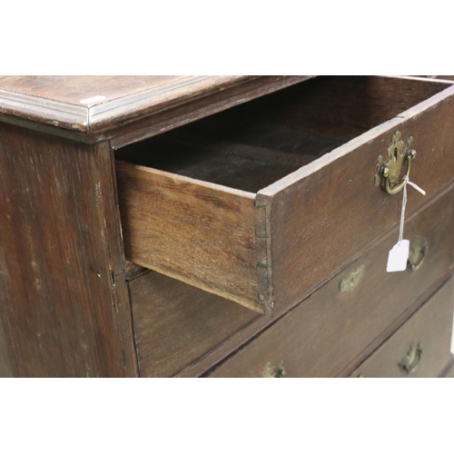 676 - George III Oak Chest of Two Short over Three Long Drawers, raised on bracket feet, 97cms wide x 97cm... 