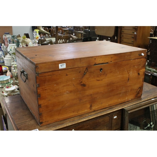 677 - Late 19th / Early 20th century Pine Tool Box, 80cms long x 37cms high