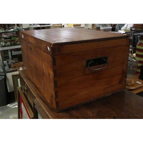 677 - Late 19th / Early 20th century Pine Tool Box, 80cms long x 37cms high