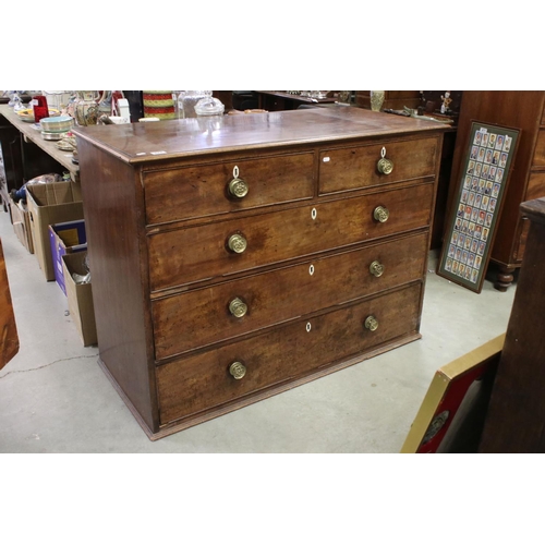 678 - Early 19th century Mahogany Chest of Two Short and Three Long Drawers, 123cms wide x 91cms high