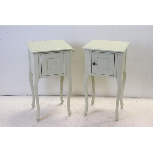 683 - Pair of White Bedside Cabinets, each 38cms wide x 72cms high