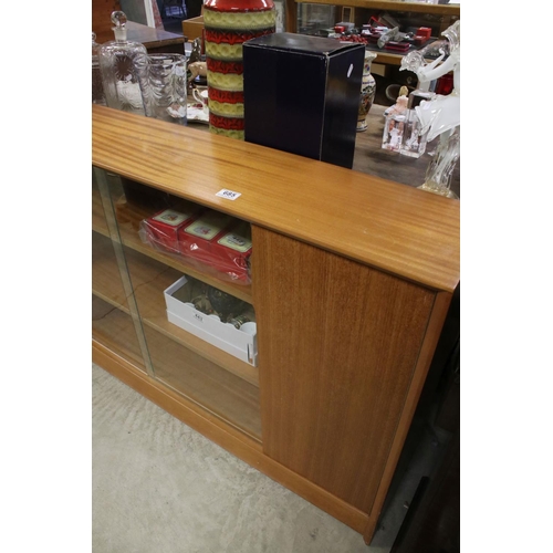 685 - Retro Mid 20th century Herbert Gibbs Teak Bookcase, with two sliding glass doors and enclosed bookca... 