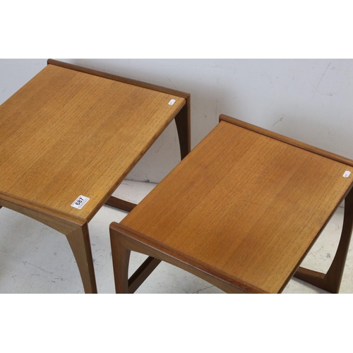 687 - Retro Mid 20th century G-Plan Teak Nest of Tables, largest table 54cms long x 48cms high