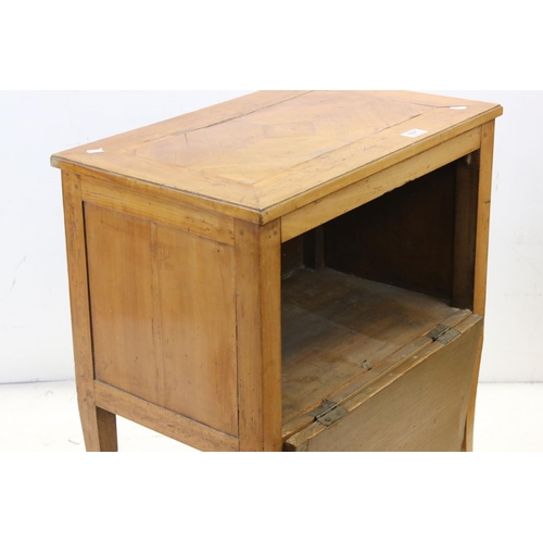 691 - 19th century Satin Walnut Washstand / Pot Cupboard, with fall front single pot cupboard, raised on t... 