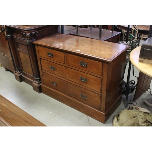 698 - Early 20th century Mahogany Chest of Two Short over Two Long Drawers, raised on a plinth base, 106cm... 