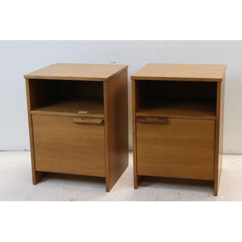 708 - Pair of Retro Mid 20th century Avalon Teak Bedside Cabinets, each 40cms wide x 56cms high