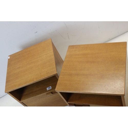 708 - Pair of Retro Mid 20th century Avalon Teak Bedside Cabinets, each 40cms wide x 56cms high