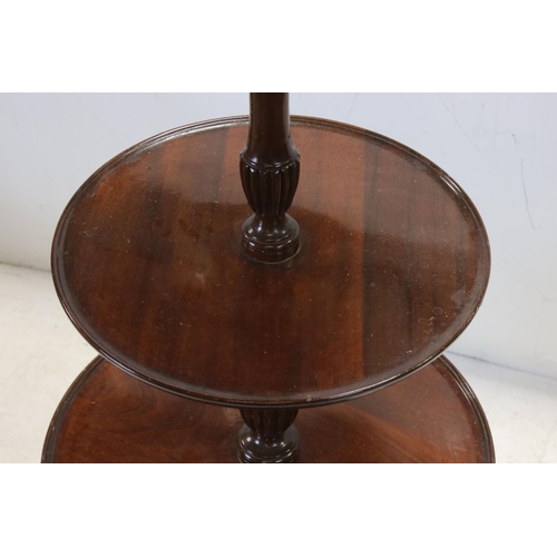 717 - George III style Mahogany Circular Dumb Waiter with three graduating shelves, 101cms high