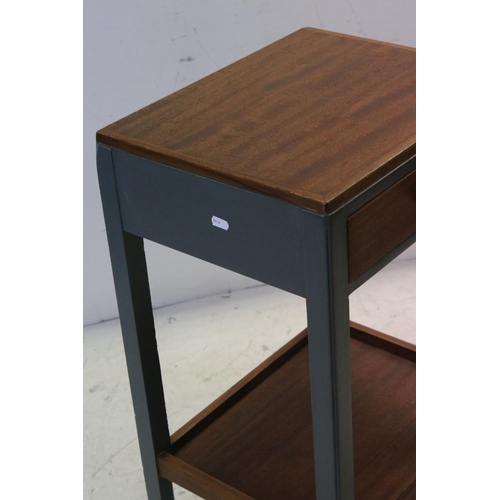 724 - Mid 20th century Part Painted Teak Bedside Table with single drawer over a shelf below, 44cms wide x... 