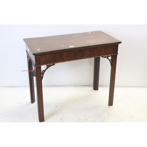 725 - Chippendale style Mahogany Side Table with fretwork brackets, 87cms long x 74cms high