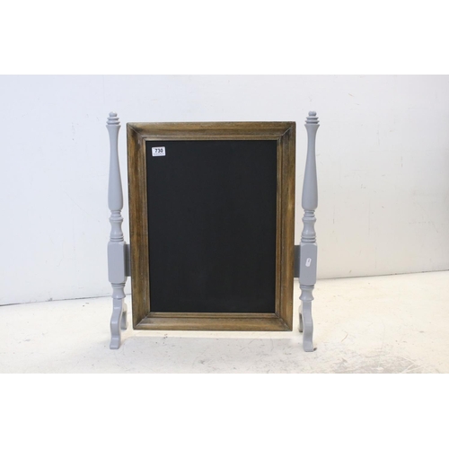 730 - Wooden Framed Blackboard / Notice Board held in a Painted Frame, 62cms wide x 69cms high