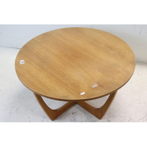 733 - Teak Circular Coffee Table in the form of a G-Plan Astro Table, 77cms diameter