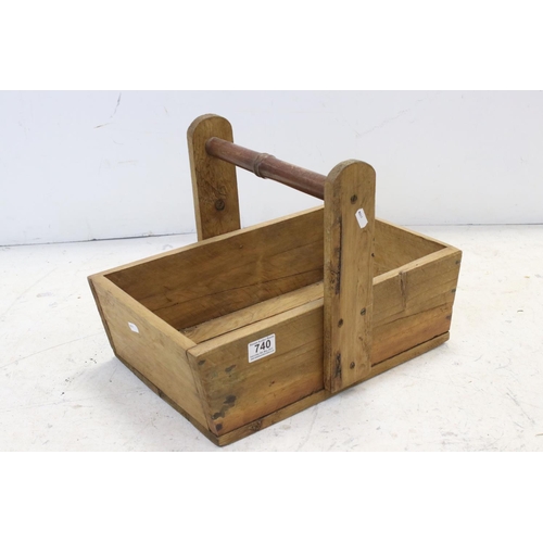 740 - Waxed Pine Foraging Trug, 43cms long