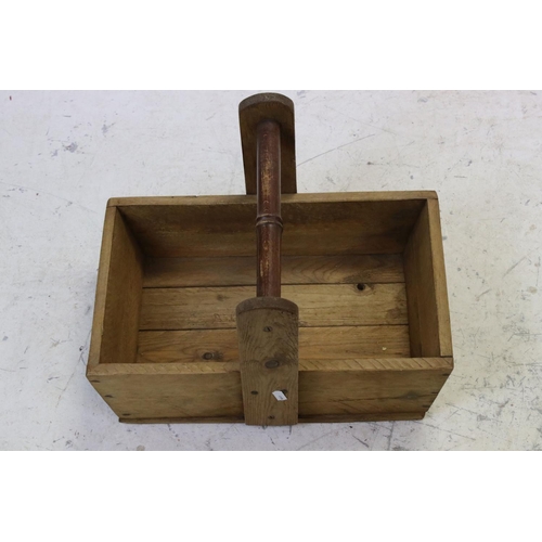 740 - Waxed Pine Foraging Trug, 43cms long