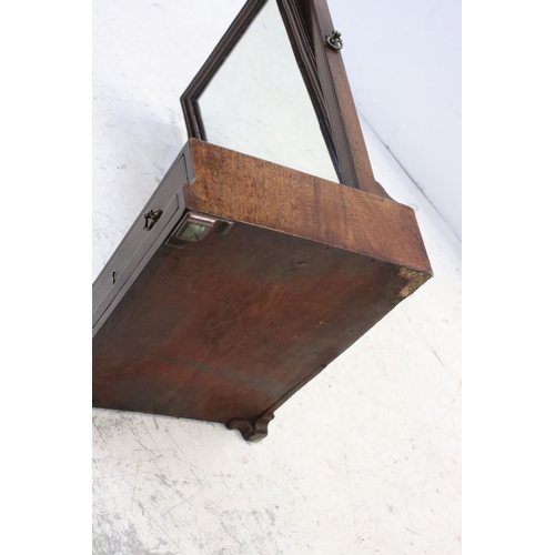 744 - George III mahogany dressing table mirror, approx 30cm wide, 52cm high