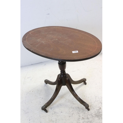 746 - Reproduction Georgian Oval Side Table, 67cms long x 55cms high