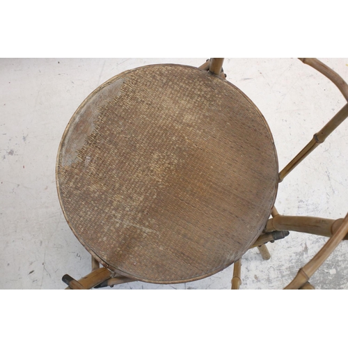 747 - Late 19th / Early 20th century Bamboo Tub Chair with Brass Caps to ends, 59cms wide x 87cms high