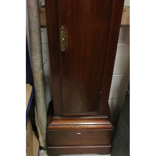 758 - 19th century Mahogany 8 Day Longcase Clock, the square brass face with Roman numerals and marked Wm ... 