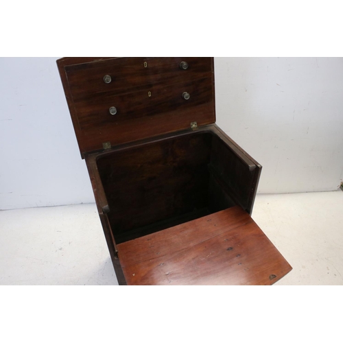 769 - 19th century mahogany commode chest, bow front form, hinged lid, approx 62.5cm wide, 72.5cm high, 43... 