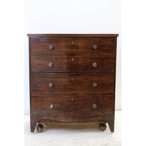 769 - 19th century mahogany commode chest, bow front form, hinged lid, approx 62.5cm wide, 72.5cm high, 43... 