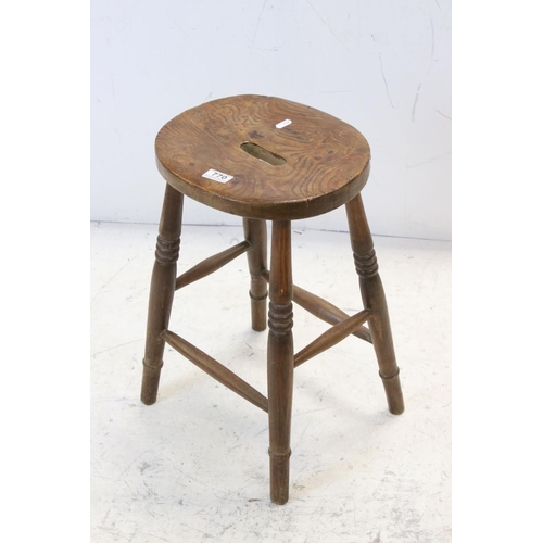 770 - 19th / Early 20th century Elm Seated Stool, 51cms high