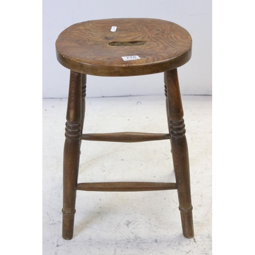 770 - 19th / Early 20th century Elm Seated Stool, 51cms high