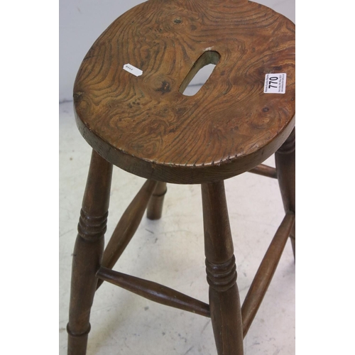 770 - 19th / Early 20th century Elm Seated Stool, 51cms high