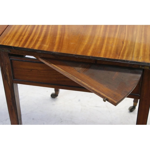 772 - Regency and later satinwood fold over table, hinged banded top, with inset ivory rest support holes ... 