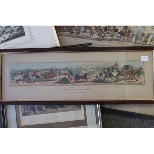 379 - A quantity of framed and glazed prints to include two Rowlandson engravings Fleet Prison, A Trip To ... 