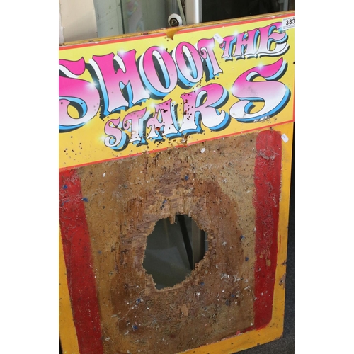 383 - Two vintage fairground 'Shooting The Stars' shooting game boards approx 91cm x 61cm