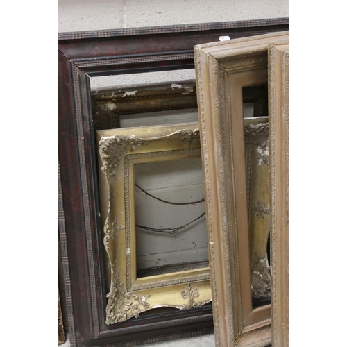 387 - Six antique pictures frames to include Gesso .and  gilt.