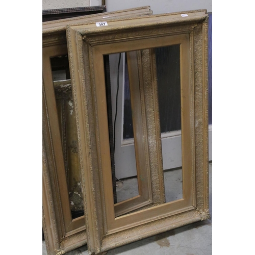 387 - Six antique pictures frames to include Gesso .and  gilt.