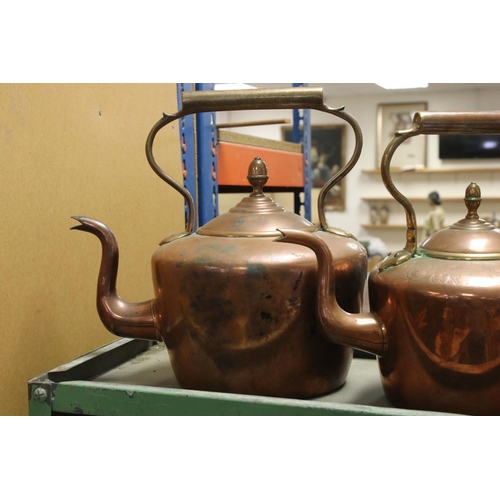 390 - A group of four 19th century Copper Kettles